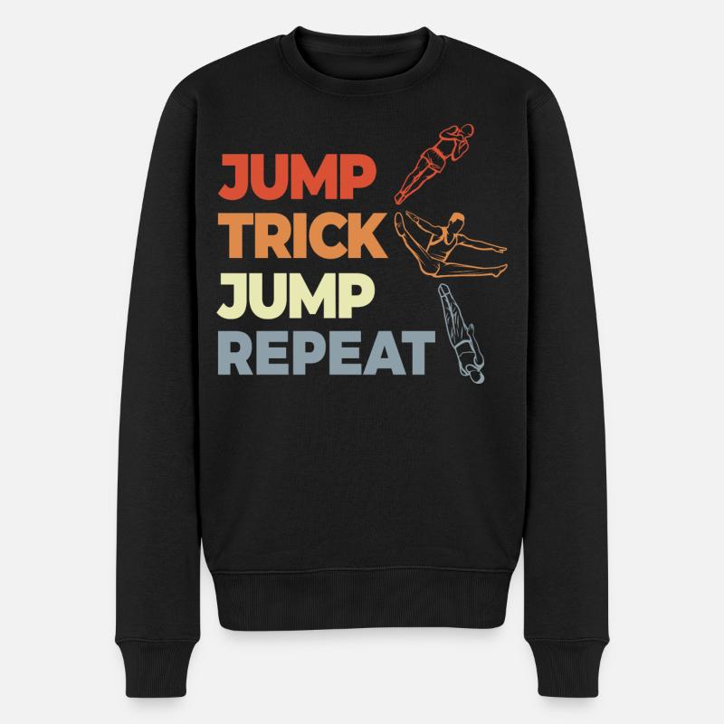 Trampolinspringen Vintage Look - Männer Premium Bio Pullover - Schwarz