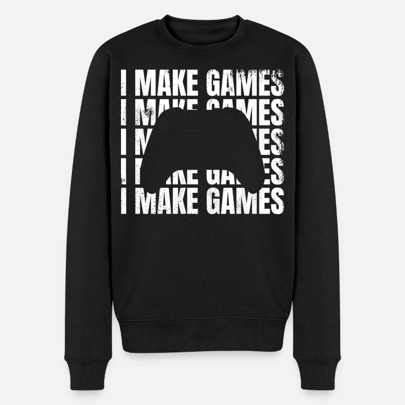 Ich entwickle Spiele - Männer Premium Bio Pullover - Schwarz
