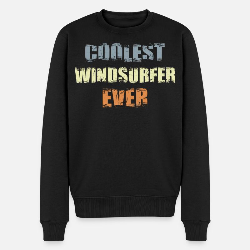 Cooler Windsurfer - Männer Premium Bio Pullover - Schwarz