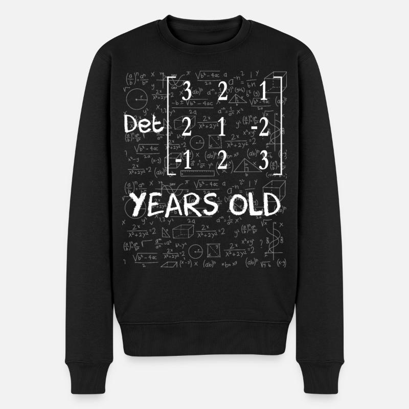 18. Geburtstag 18 Jahre Matrixdeterminante - Männer Premium Bio Pullover - Schwarz