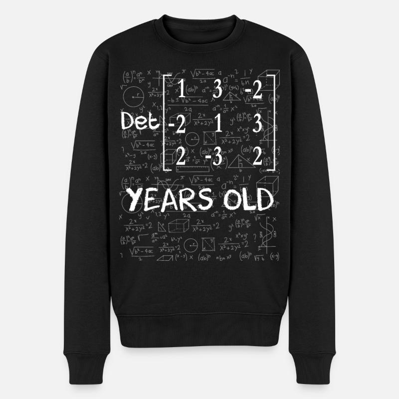 33. Geburtstag 33 Jahre Matrixdeterminante - Männer Premium Bio Pullover - Schwarz