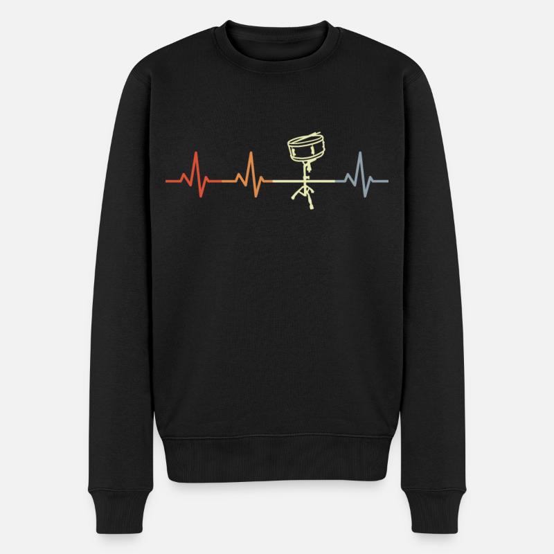 Ligne cœur de batteur - Pull Premium bio Homme - noir