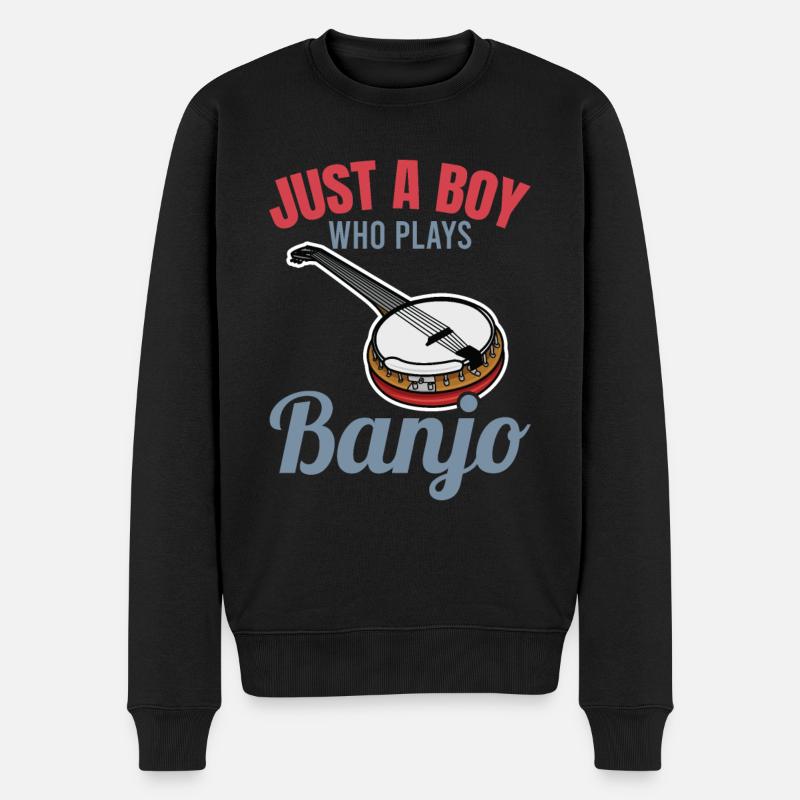 Banjo Junge - Männer Premium Bio Pullover - Schwarz