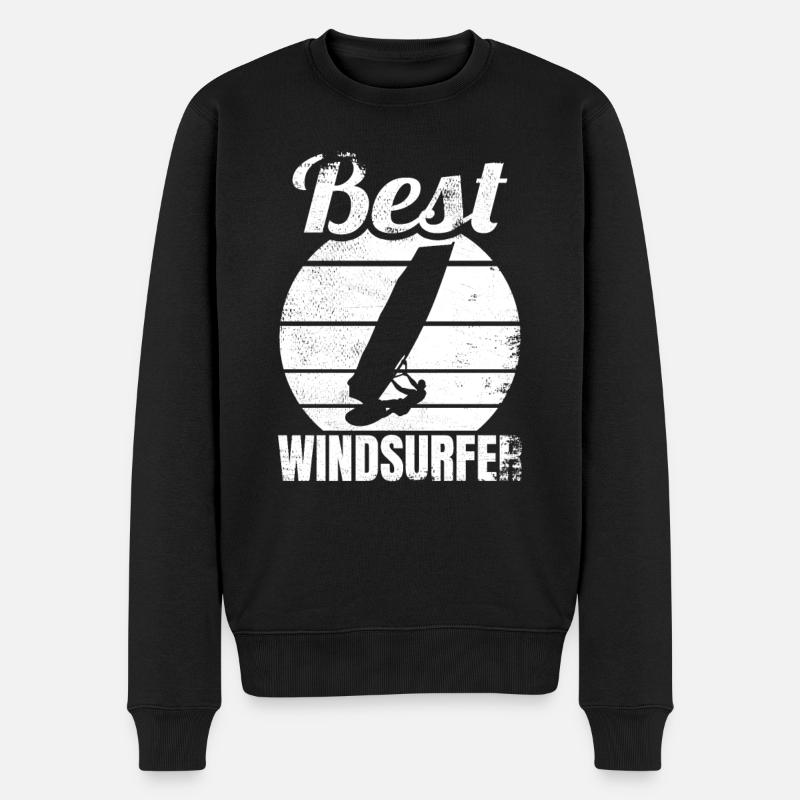 Bester Windsurfer - Männer Premium Bio Pullover - Schwarz