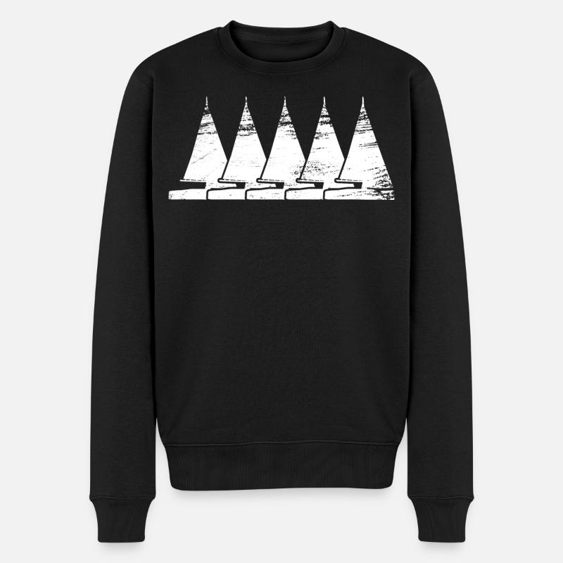 Dessin de voilier - Pull Premium bio Homme - noir