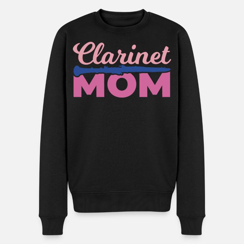 Klarinette Mama - Männer Premium Bio Pullover - Schwarz