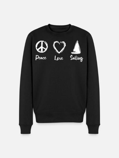 Peace Love Sailing - Pull Premium bio Homme - noir