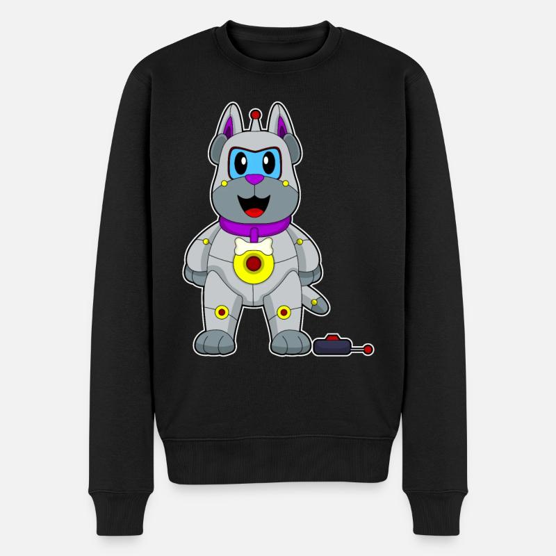 Hund Roboter - Männer Premium Bio Pullover - Schwarz
