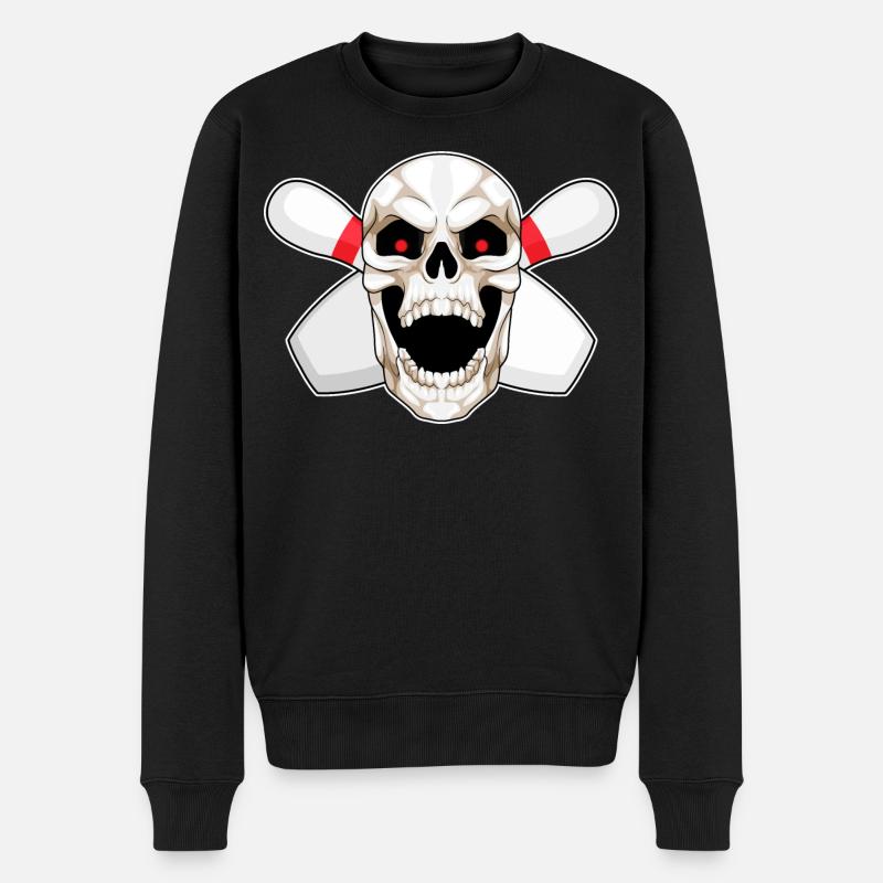 Skull Bowling Bowling Épingle - Pull Premium bio Homme - noir