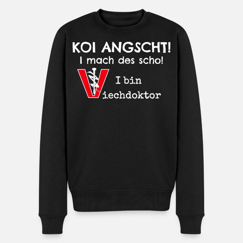 Humor Tierarzt, Veterinär Viechdoktor - Männer Premium Bio Pullover - Schwarz
