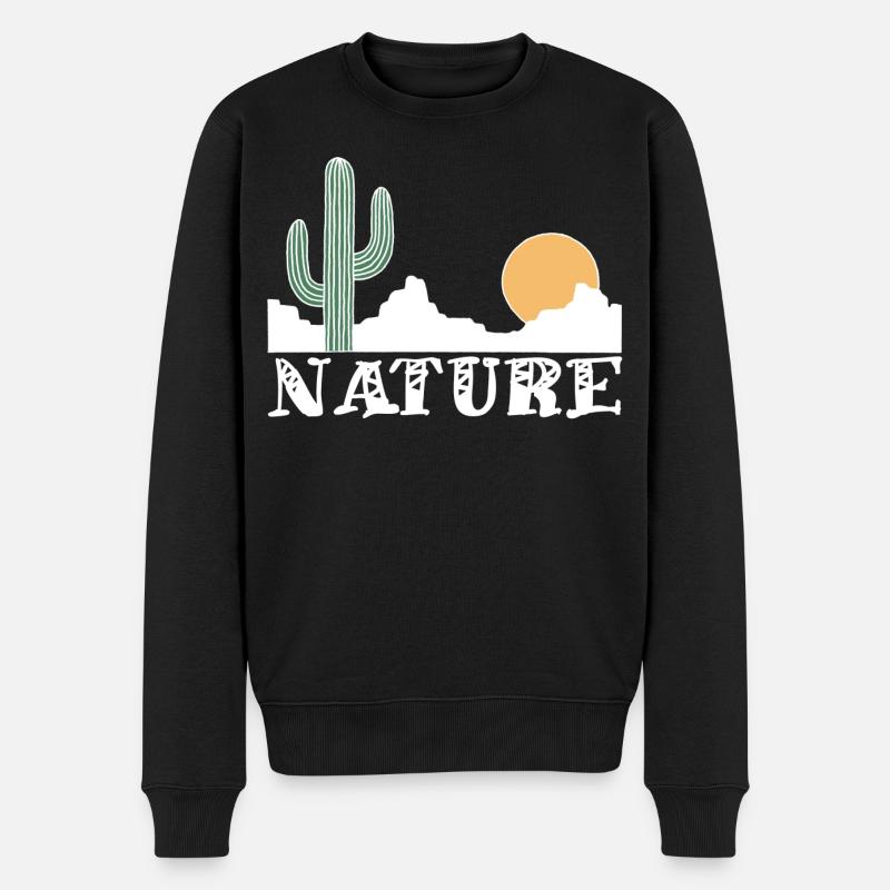 Nature et désert blanc - Pull Premium bio Homme - noir