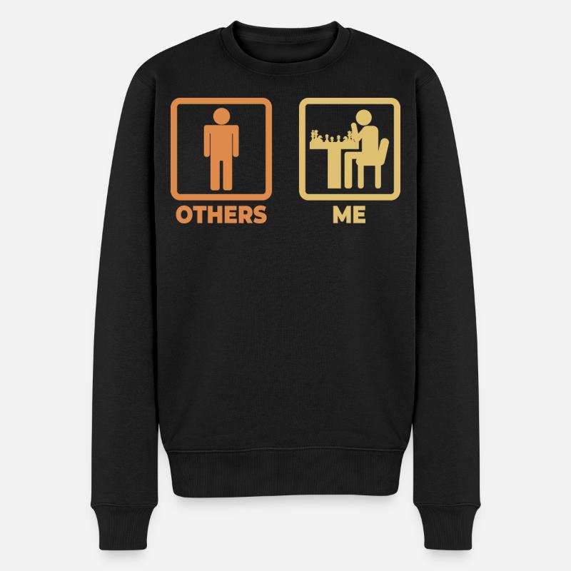 Ich als Schachspieler - Männer Premium Bio Pullover - Schwarz