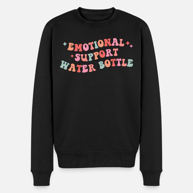 Wasserflasche zur emotionalen Unterstützung - Männer Premium Bio Pullover - Schwarz