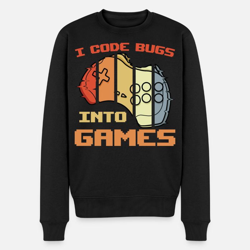 Blague de programmeur de jeu - Pull Premium bio Homme - noir