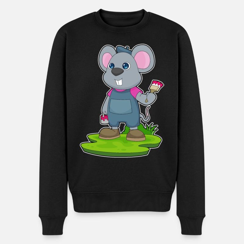 Maus Malen Pinsel - Männer Premium Bio Pullover - Schwarz