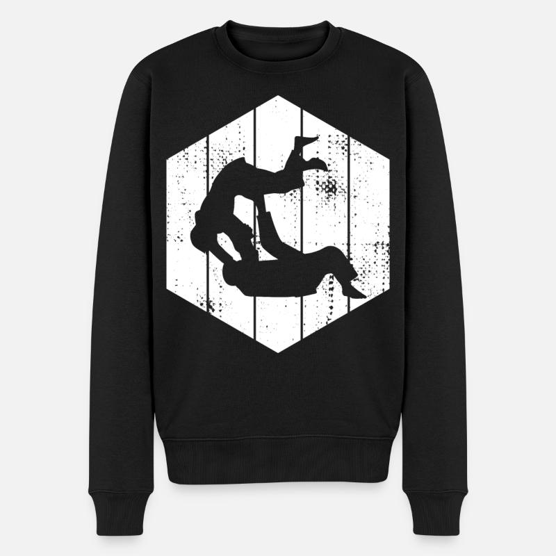 Judo Kämpfer - Männer Premium Bio Pullover - Schwarz