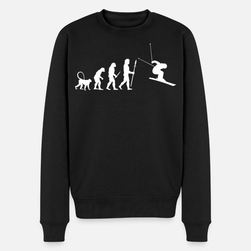 Évolution du ski - Pull Premium bio Homme - noir