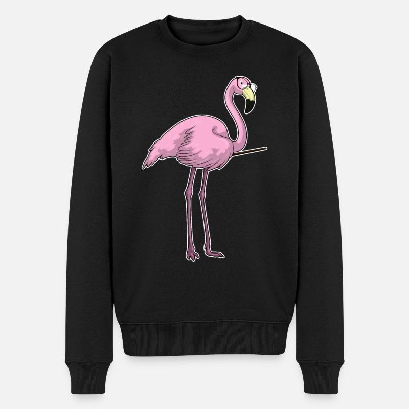 Flamingo Lehrer Pointer - Männer Premium Bio Pullover - Schwarz