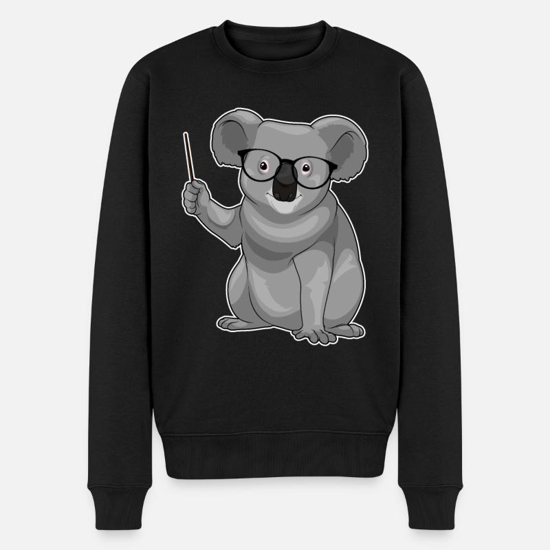 Koala Lehrer Pointer - Männer Premium Bio Pullover - Schwarz
