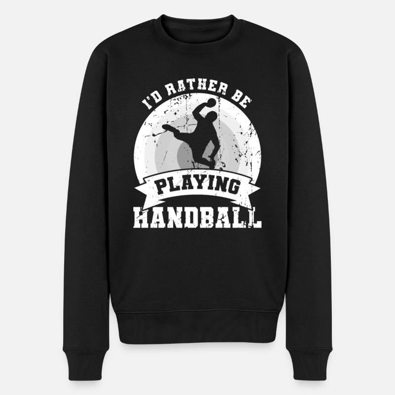 Je préfère jouer au handball - Pull Premium bio Homme - noir
