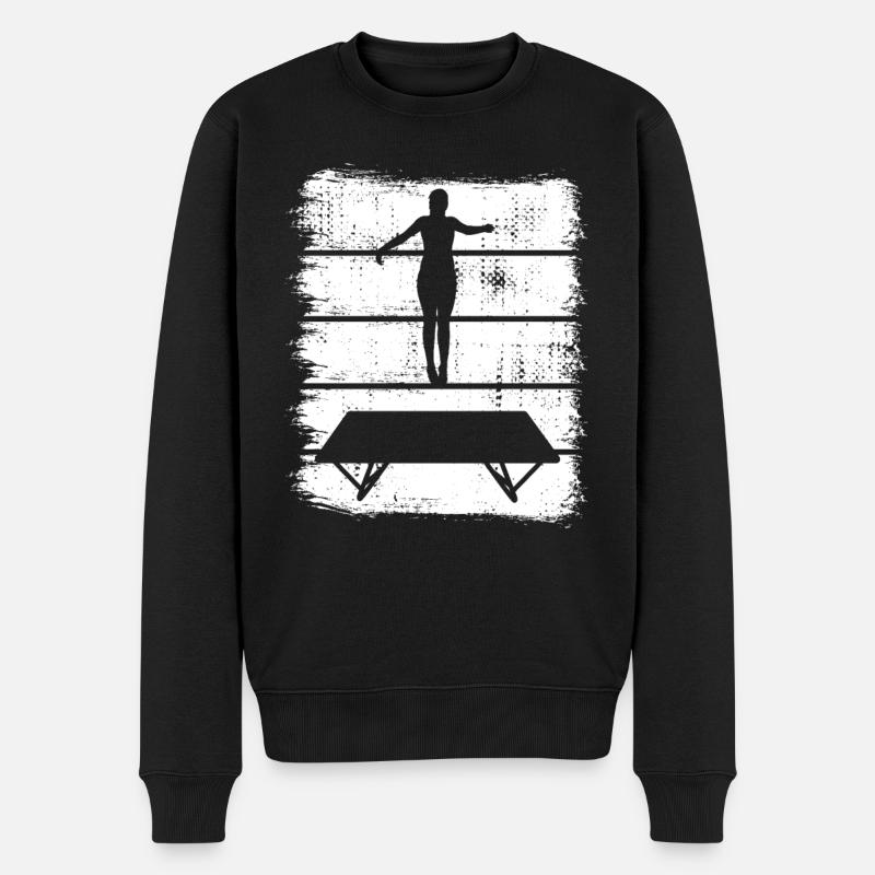 Trampolin Zeichnung - Männer Premium Bio Pullover - Schwarz