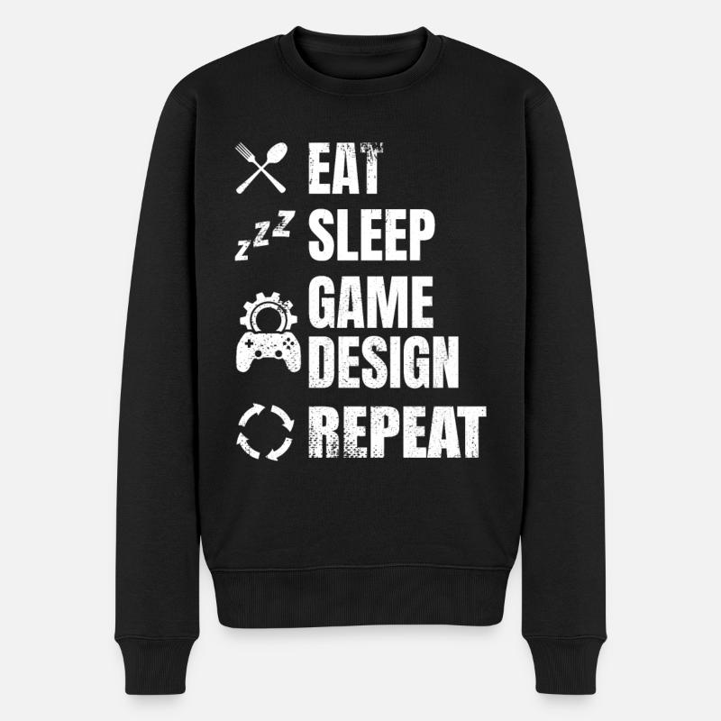 Game Designer Routine - Männer Premium Bio Pullover - Schwarz
