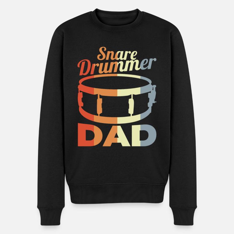 Trommler Papa - Männer Premium Bio Pullover - Schwarz