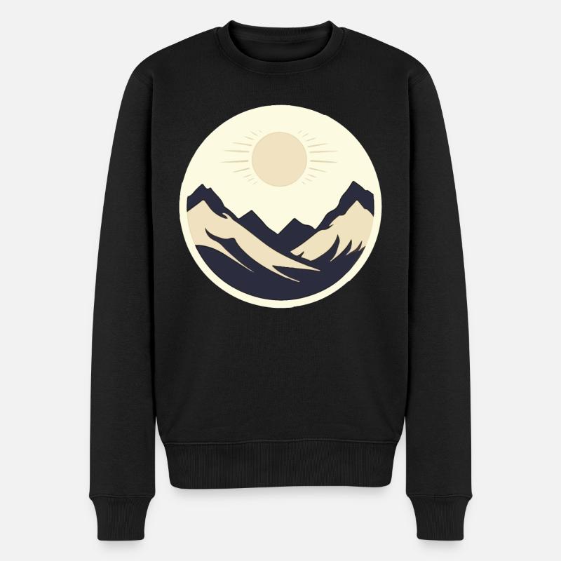 Berge bei Sonnenschein - Männer Premium Bio Pullover - Schwarz