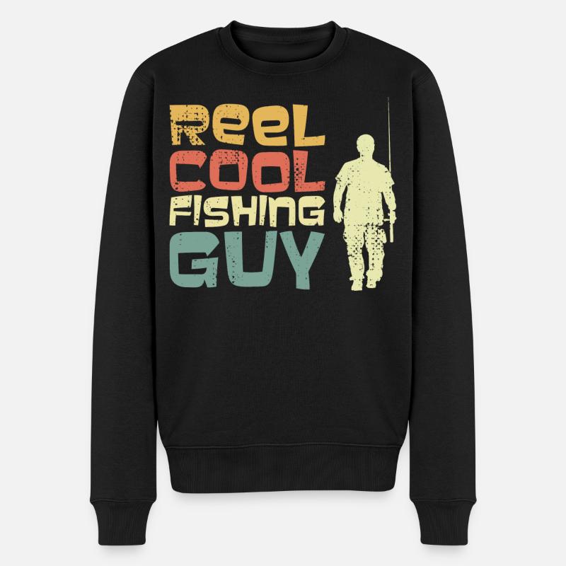 Cooler Angler - Männer Premium Bio Pullover - Schwarz