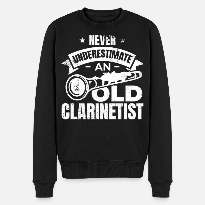 Klarinetten Opa - Männer Premium Bio Pullover - Schwarz