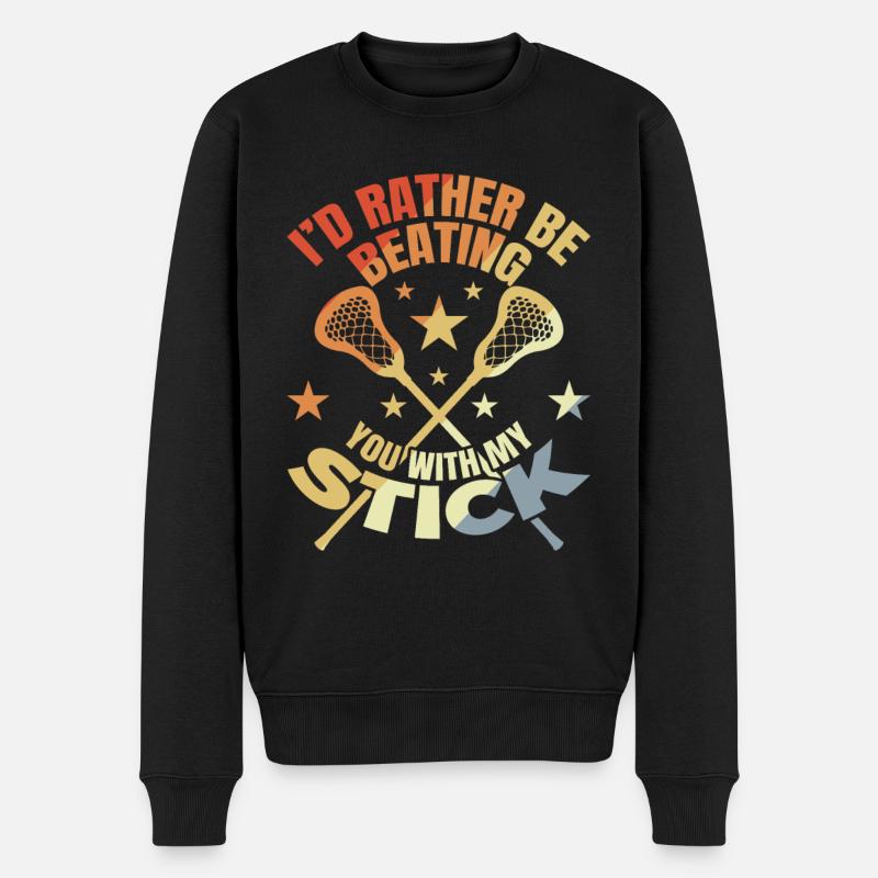 Lustiger Lacrosse Witz - Männer Premium Bio Pullover - Schwarz