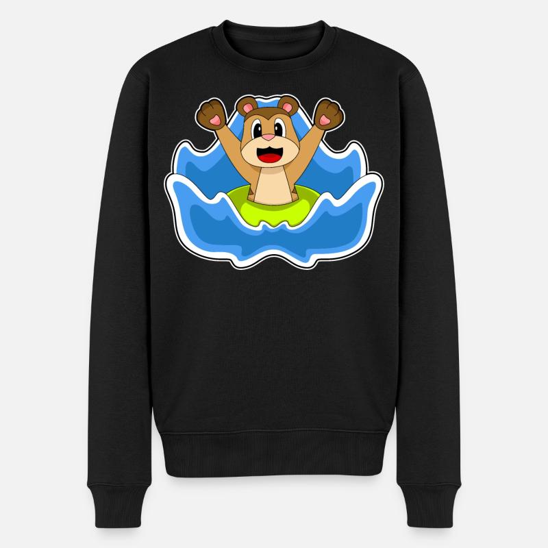 Erdmännchen Schwimmen Schwimmring Sommer - Männer Premium Bio Pullover - Schwarz
