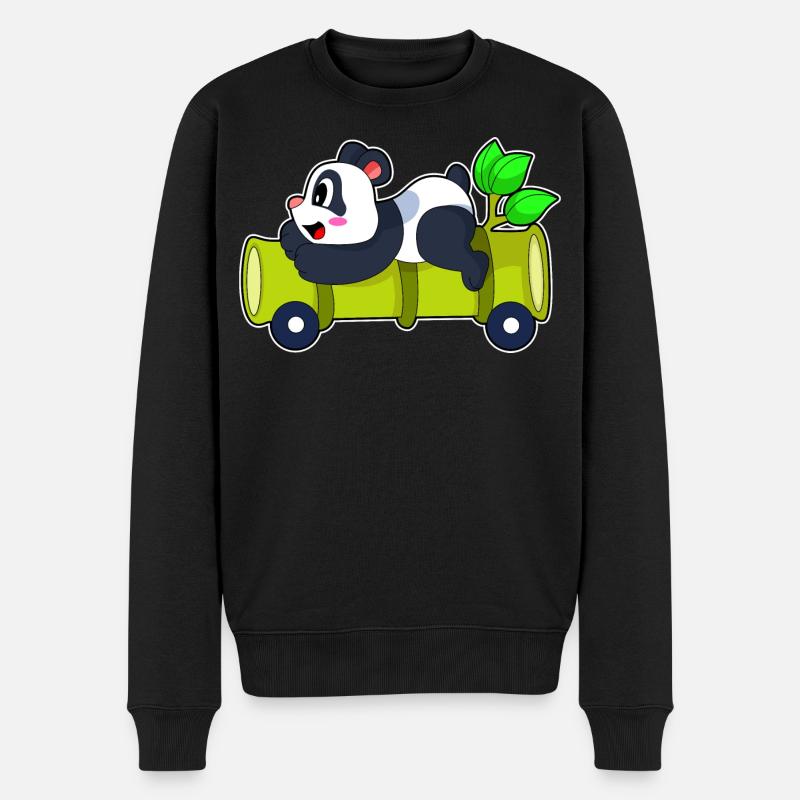 Panda Auto - Männer Premium Bio Pullover - Schwarz
