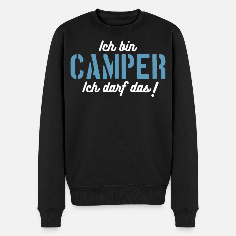 Ich bin Camper, ich darf das! - Männer Premium Bio Pullover - Schwarz