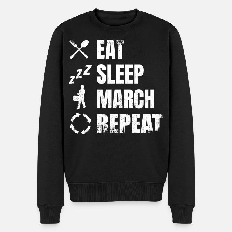 Trommelspieler Tägliche Routine - Männer Premium Bio Pullover - Schwarz