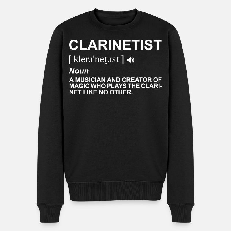 Klarinettenspieler Definition - Männer Premium Bio Pullover - Schwarz
