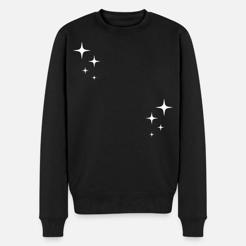 Funkeln Glitzer Sterne - Männer Premium Bio Pullover - Schwarz