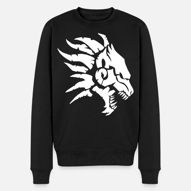 Die höllische Bestie (Weiß) - Männer Premium Bio Pullover - Schwarz