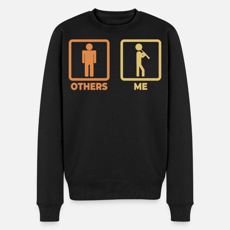 Lustiger Klarinettist - Männer Premium Bio Pullover - Schwarz