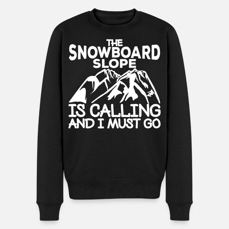 Slogan snowboard - Pull Premium bio Homme - noir