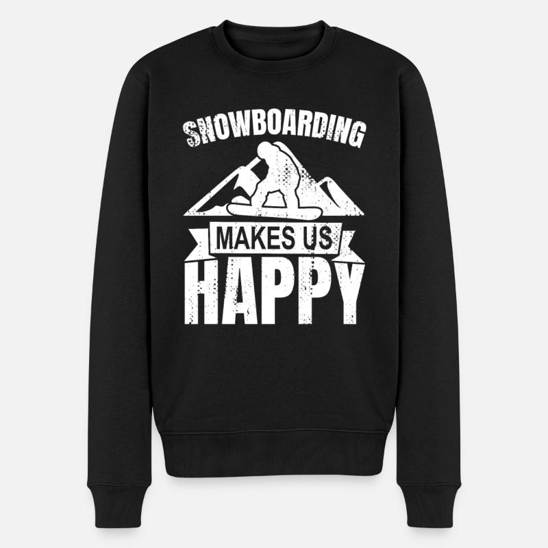 Slogan snowboard - Pull Premium bio Homme - noir