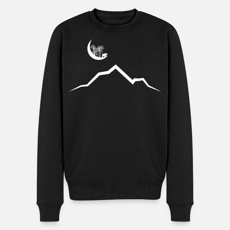 Bärenberge Mond - Männer Premium Bio Pullover - Schwarz