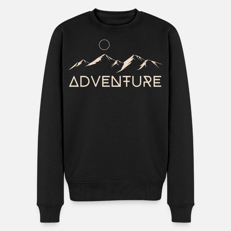 Abenteuer Berge Mond - Männer Premium Bio Pullover - Schwarz
