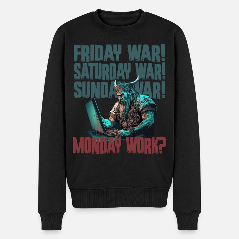 Monday work Programming Vikings - Men's Premium Organic Jumper - black