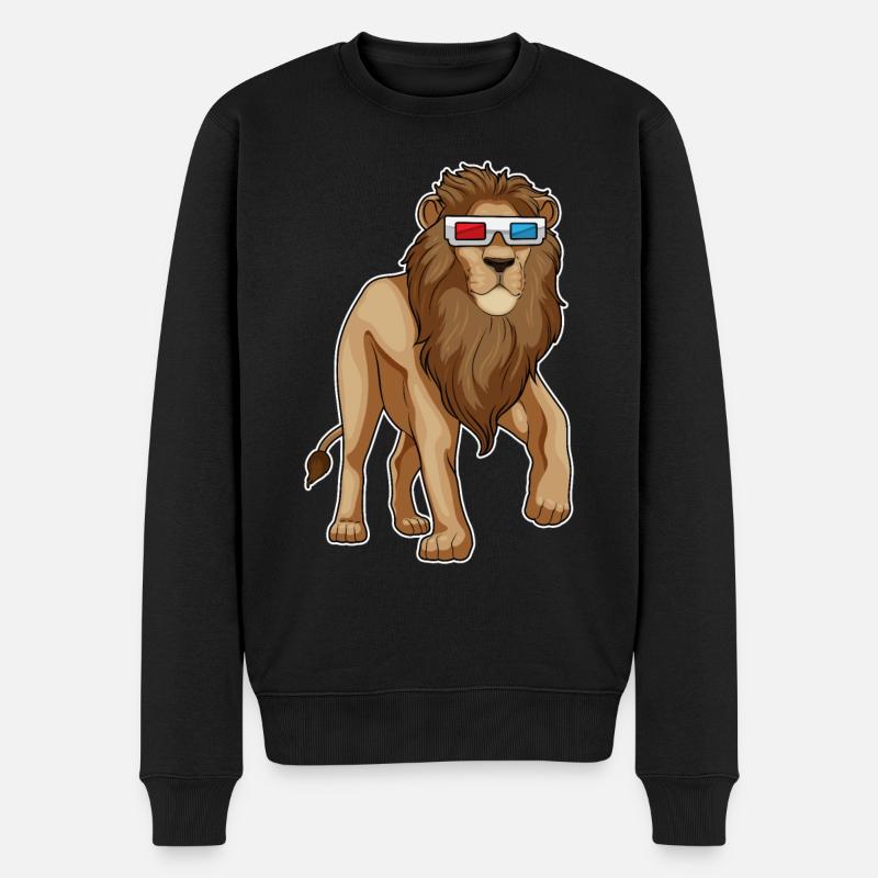 Lunettes Lion - Pull Premium bio Homme - noir