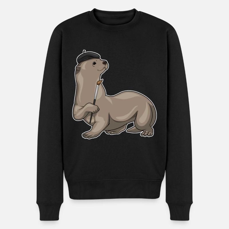 Pinceau Otter - Pull Premium bio Homme - noir