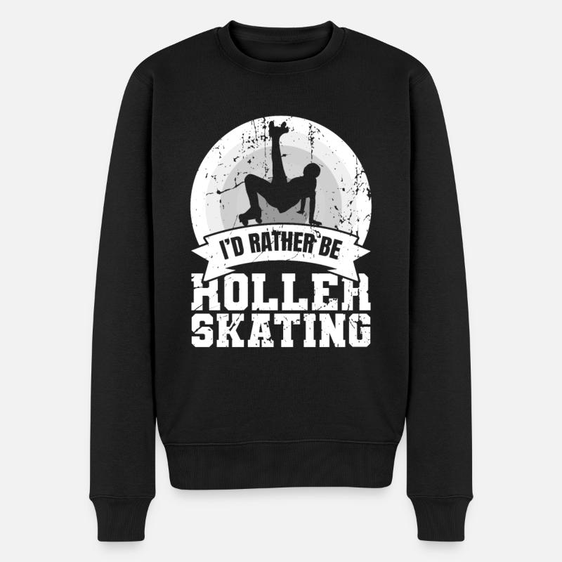I'd rather roller skate - Men's Premium Organic Jumper - black