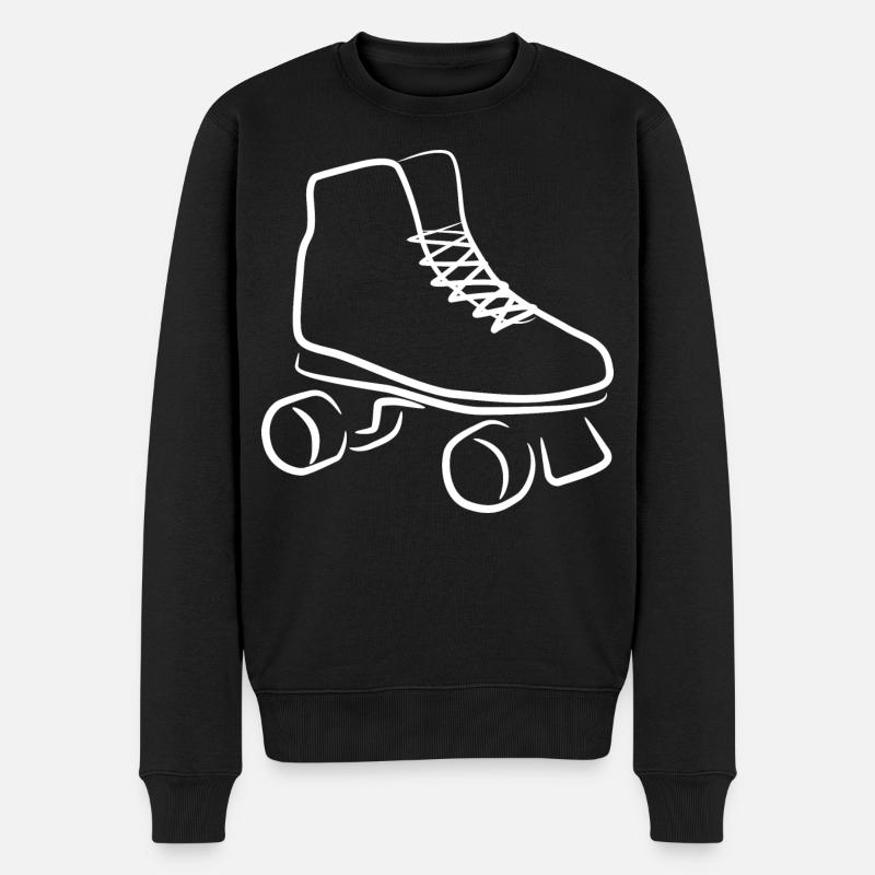 Rulleskøjter Tegning - Økologisk premium-sweatshirt til mænd - sort