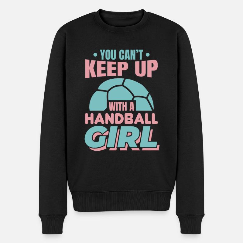Handballspielerin - Männer Premium Bio Pullover - Schwarz