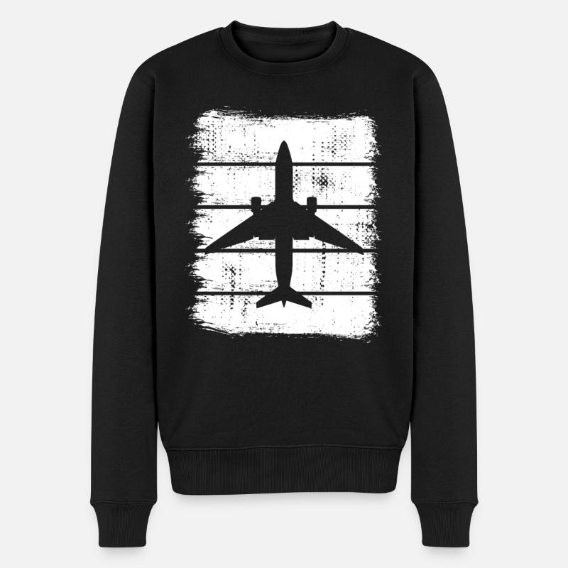 Flugzeuge Skizze - Männer Premium Bio Pullover - Schwarz